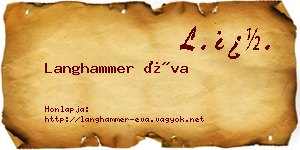 Langhammer Éva névjegykártya
